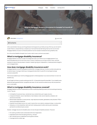 Mortgage Disability Insurance - Life Stage Impact Analysis