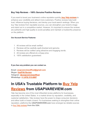 Buy Yelp Reviews - USA'S Best Seller