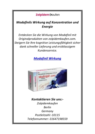 Modafinils Wirkung auf Konzentration und Energie