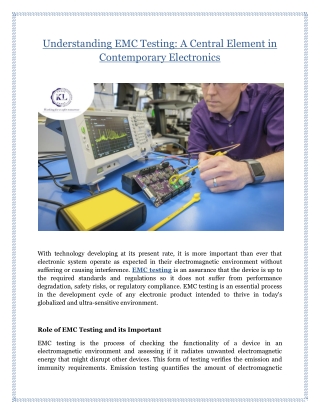 understanding emc testing a central element