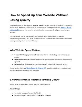 How to Speed Up Your Website Without Losing Quality