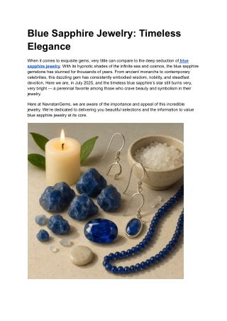 Blue Sapphire Jewelry_ Timeless Elegance
