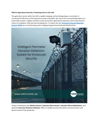 PIDS for Agricultural Security - Protecting Farms in the UAE