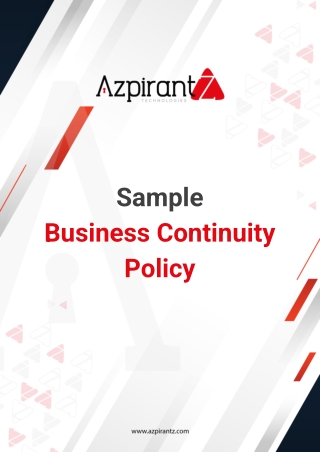 New Sample Business Continuity Policy Available