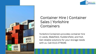 Container Hire  Container Sales