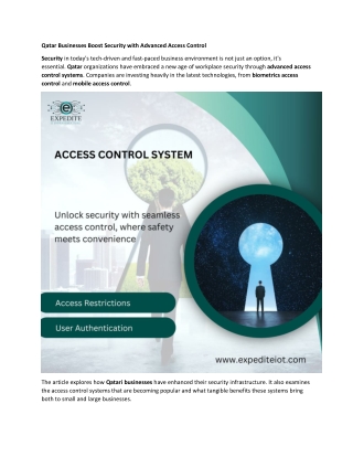 Qatar Businesses Upgrading Security with Advanced Access Control
