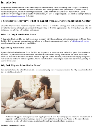The Road to Recovery: What to Expect from a Drug Rehabilitation Center