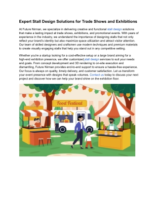 Expert Stall Design Solutions for Trade Shows and Exhibitions