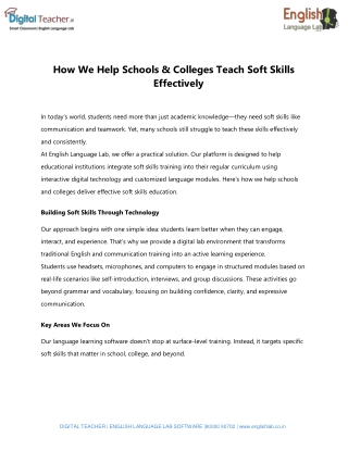 How We Help Schools & Colleges Teach Soft Skills Effectively
