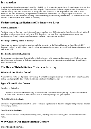 From Struggle to Strength: Success Stories from Our Drug Rehabilitation Center