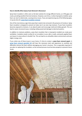 How to Identify When Spray Foam Removal Is Necessary