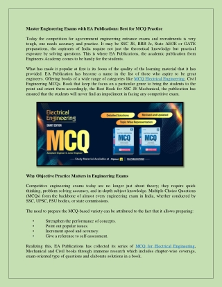 Master Engineering Exams with EA Publications Best for MCQ Practice