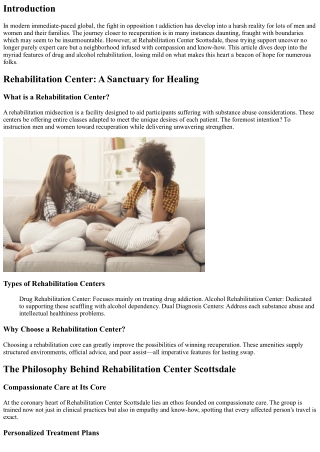 Rehabilitation Center Scottsdale: Where Recovery Meets Compassionate Care