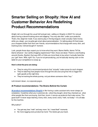 Smarter Selling on Shopify_ How AI and Customer Behavior Are Redefining Product Recommendations