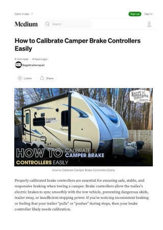 RV Camper Repair Michigan Shows Easy Brake Calibration