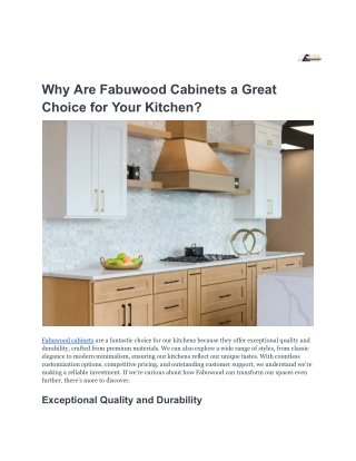 Why Are Fabuwood Cabinets a Great Choice for Your Kitchen_