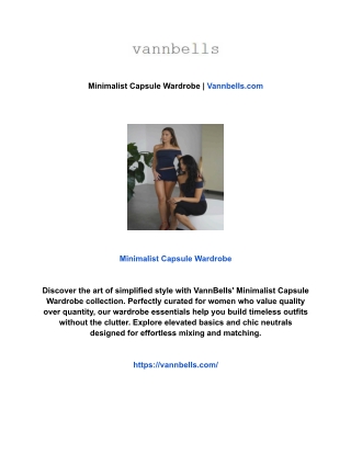 Minimalist Capsule Wardrobe | Vannbells.com