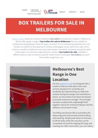 Box Trailers For Sale
