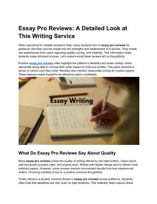 Essay Pro Reviews_ A Detailed Look at This Writing Service