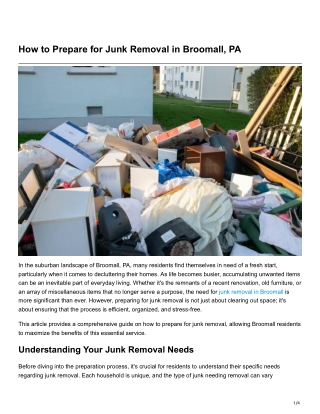 How to Prepare for Junk Removal in Broomall, PA