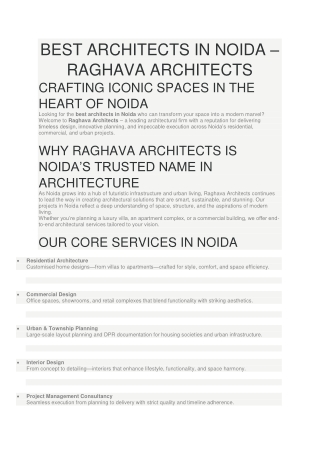 Best Architects in Noida Raghava Architects