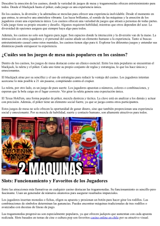 ¿Qué Tipos De Juegos Hay En Un Casino? - Los Más Destacados Juegos de Casino