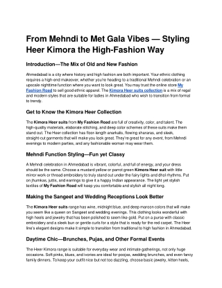 Styling Heer Kimora the High-Fashion Way