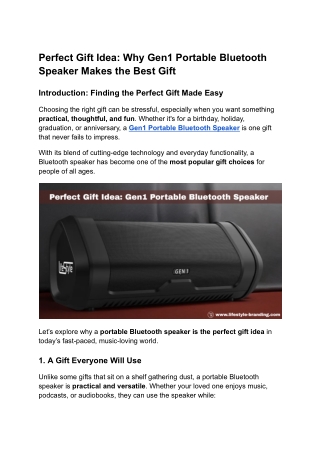 Bluetooth Speakers: The Perfect Gift for Birthdays, Holidays, and More