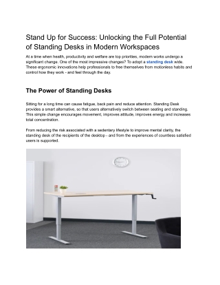 Stand Up for Success_ Unlocking the Full Potential of Standing Desks in Modern Workspaces