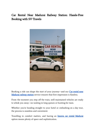 Car Rental Near Madurai Railway Station_ Hassle-Free Booking with SV‑Travels