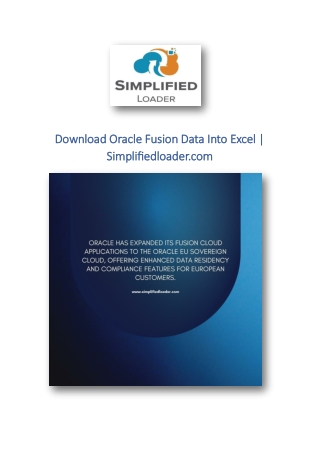 Download Oracle Fusion Data Into Excel | Simplifiedloader.com