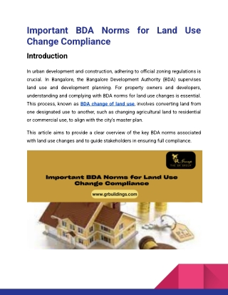 Important BDA Norms for Land Use Change Compliance_GR Group