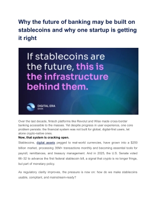 Why the future of banking may be built on stablecoins and why one startup is getting it right (1)