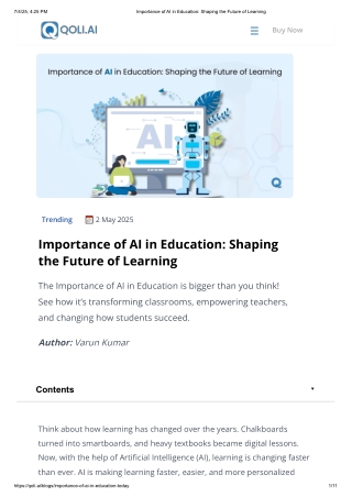 Importance of AI in Education_ Shaping the Future of Learning