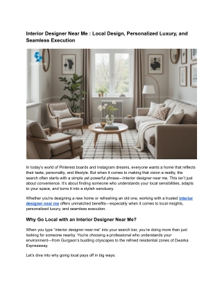 Interior Designer Near Me_ Local Design, Personalized Luxury, and Seamless Execution