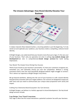 The Unseen Advantage How Brand Identity Elevates Your Business