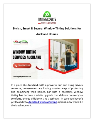 Window Tinting Solutions for Auckland Homes