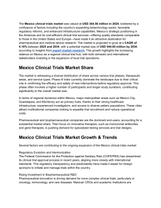 Mexico Clinical Trials Market Trends & Outlook 2034