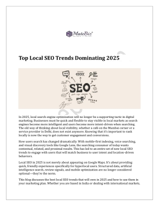 Top Local SEO Trends Dominating 2025