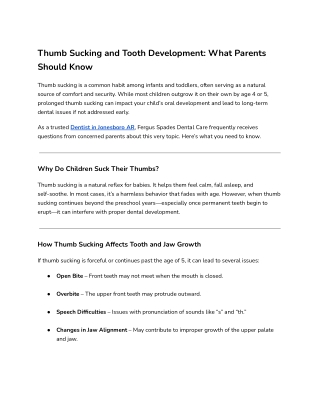 Thumb Sucking and Tooth Development_ What Parents Should Know