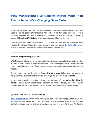 Why Maharashtra LIVE Updates Matter More Than Ever in Today’s Fast-Changing News Cycle