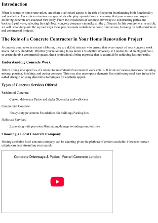 The Role of a Concrete Contractor in Your Home Renovation Project