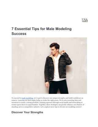 7 Essential Tips for Male Modeling Success
