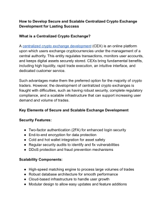 how to develop secure and scalable centralized
