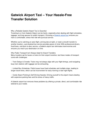 Gatwick Airport Taxi – Your Hassle-Free Transfer Solution_compressed