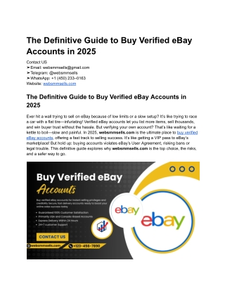 The Definitive Guide to Buy Verified eBay Accounts in 2025