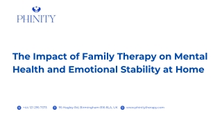 The Impact of Family Therapy on Mental Health and Emotional Stability at Home