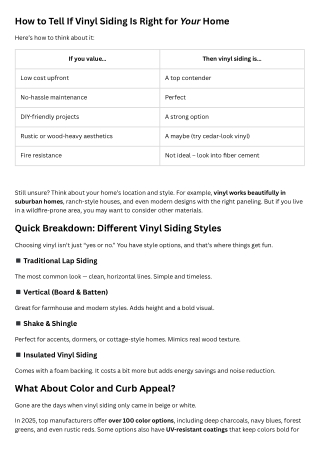 How to Tell If Vinyl Siding Is Right for Your Home
