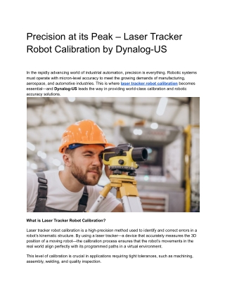 precision at its peak laser tracker robot