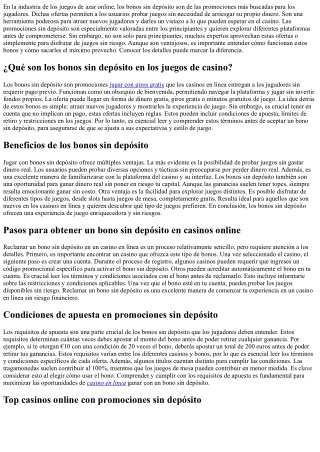 Casinos Online Que Ofrecen Bonos Sin Depósito - Descubre Las Mejores Opciones Si